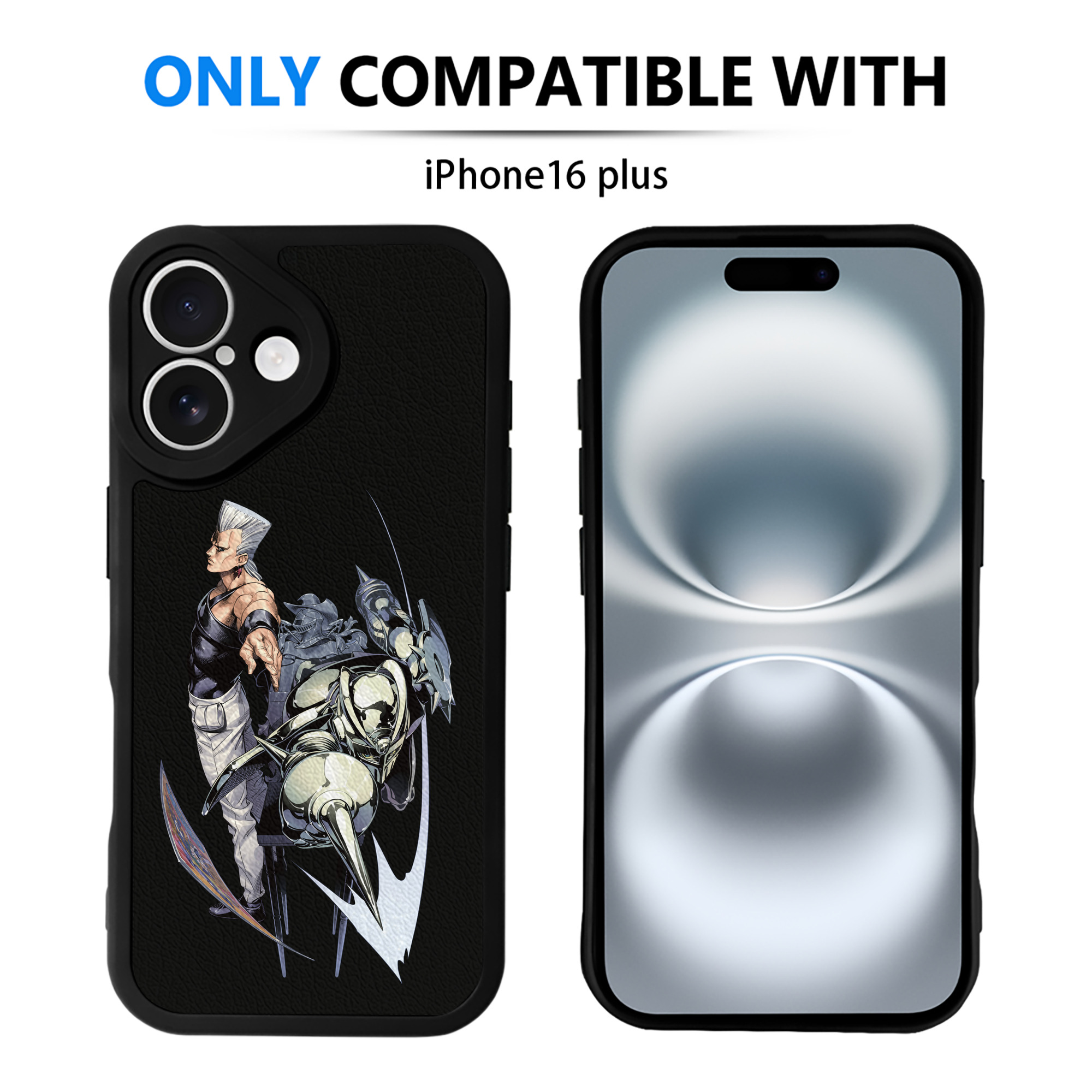 （画像用） ジョジョの奇妙な冒険 ジャン＝ピエール?ポルナレフ JoJo's Bizarre Adventure Jan Pierre Polnareff 【iPhone 16シリーズ対応】シリコンスマホケース（レザー調） 材質：シリコン